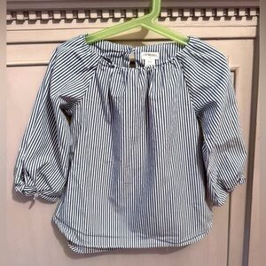 J Crew Crewcuts Girls’ Navy / White Striped shirt, size 4-5